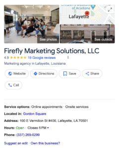 Firefly Google Business Profile